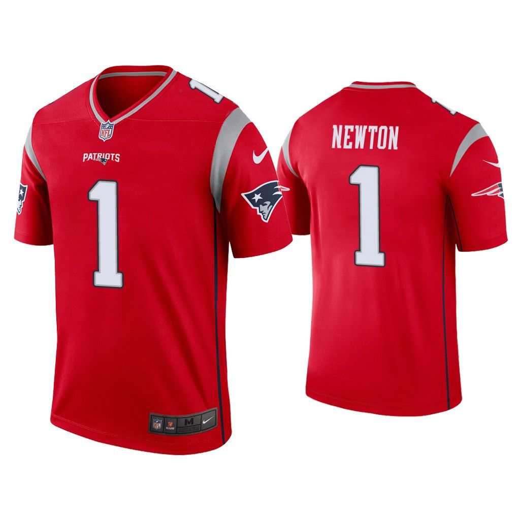 Men New England Patriots 1 Cam Newton Nike Red Inverted Legend NFL Jersey